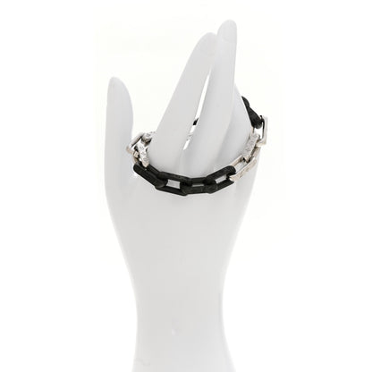 Louis Vuitton Metal Monogram Chain Bracelet Silver Black 2 of 4