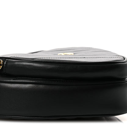 Gucci Calfskin Matelasse Diagonal Mini Interlocking G Heart Shoulder Bag Black 9 of 12
