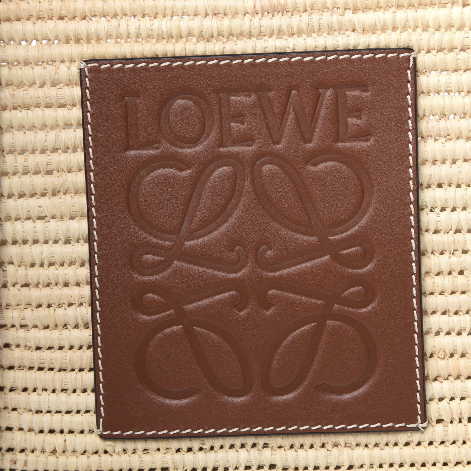 Loewe Raffia Square Basket Tote Bag Natural Tan 9 of 9