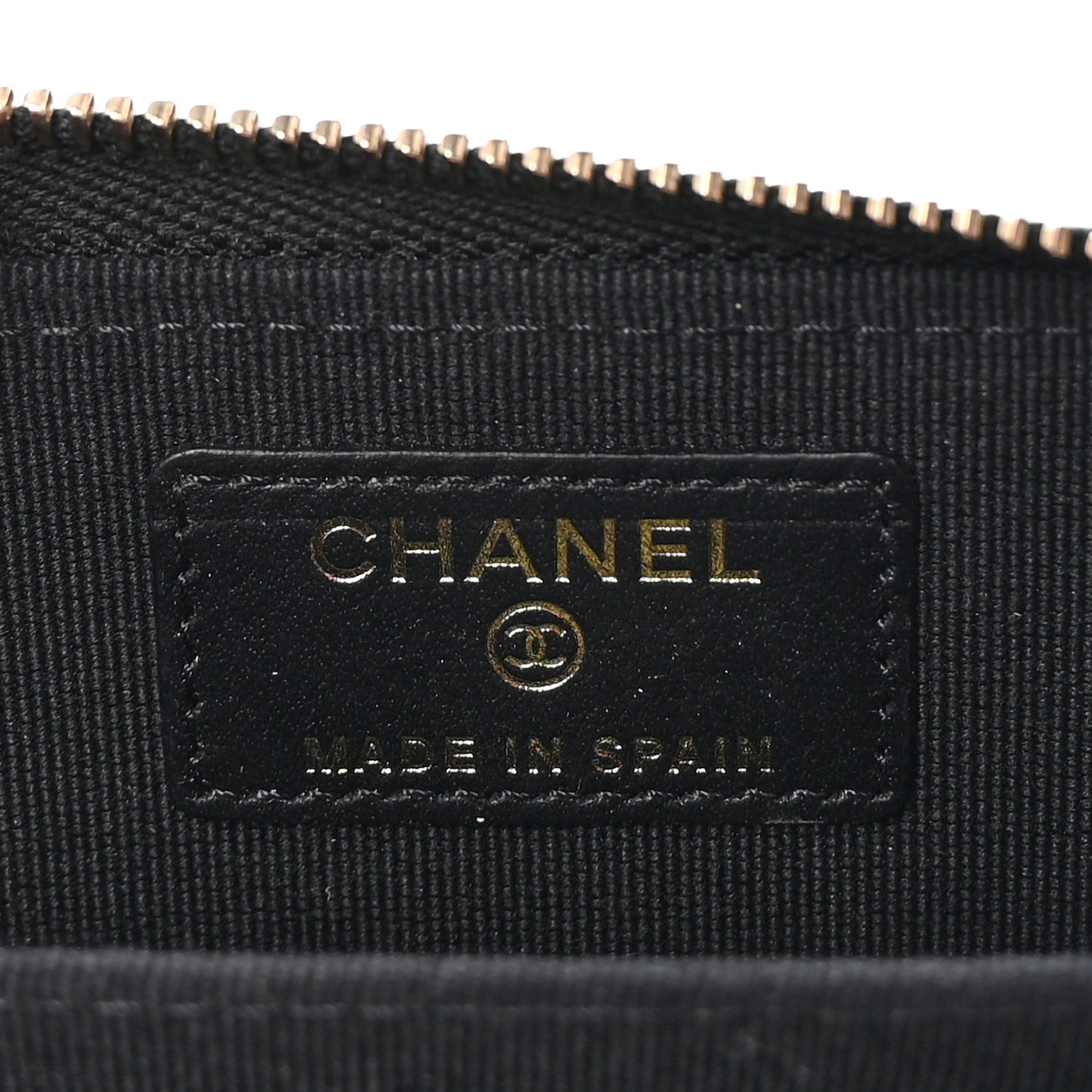 Caviar Quilted Multi Chain CC Zip Coin Purse Black