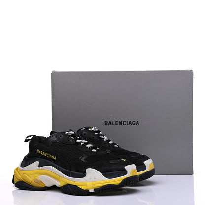 Balenciaga Fabric Mesh Womens Triple S Sneakers 37 Black Yellow 24 of 24