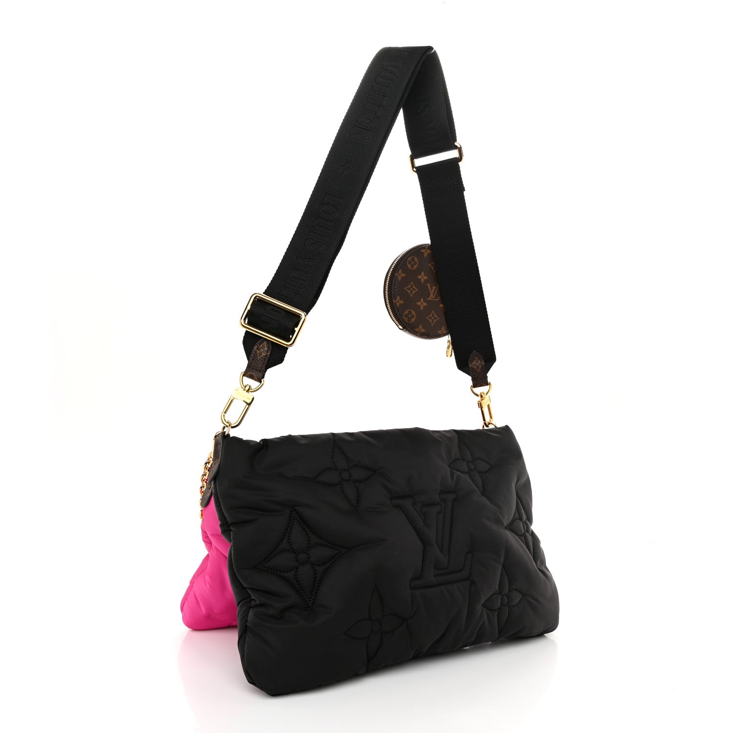 Louis Vuitton Econyl Monogram Pillow Maxi Multi Pochette Accessories Black Fuchsia 3 of 10