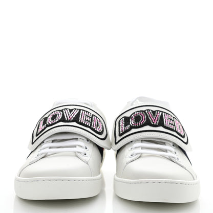 Gucci Calfskin Ayers Web Crystal LOVED Womens New Ace Sneakers 36 White 2 of 12