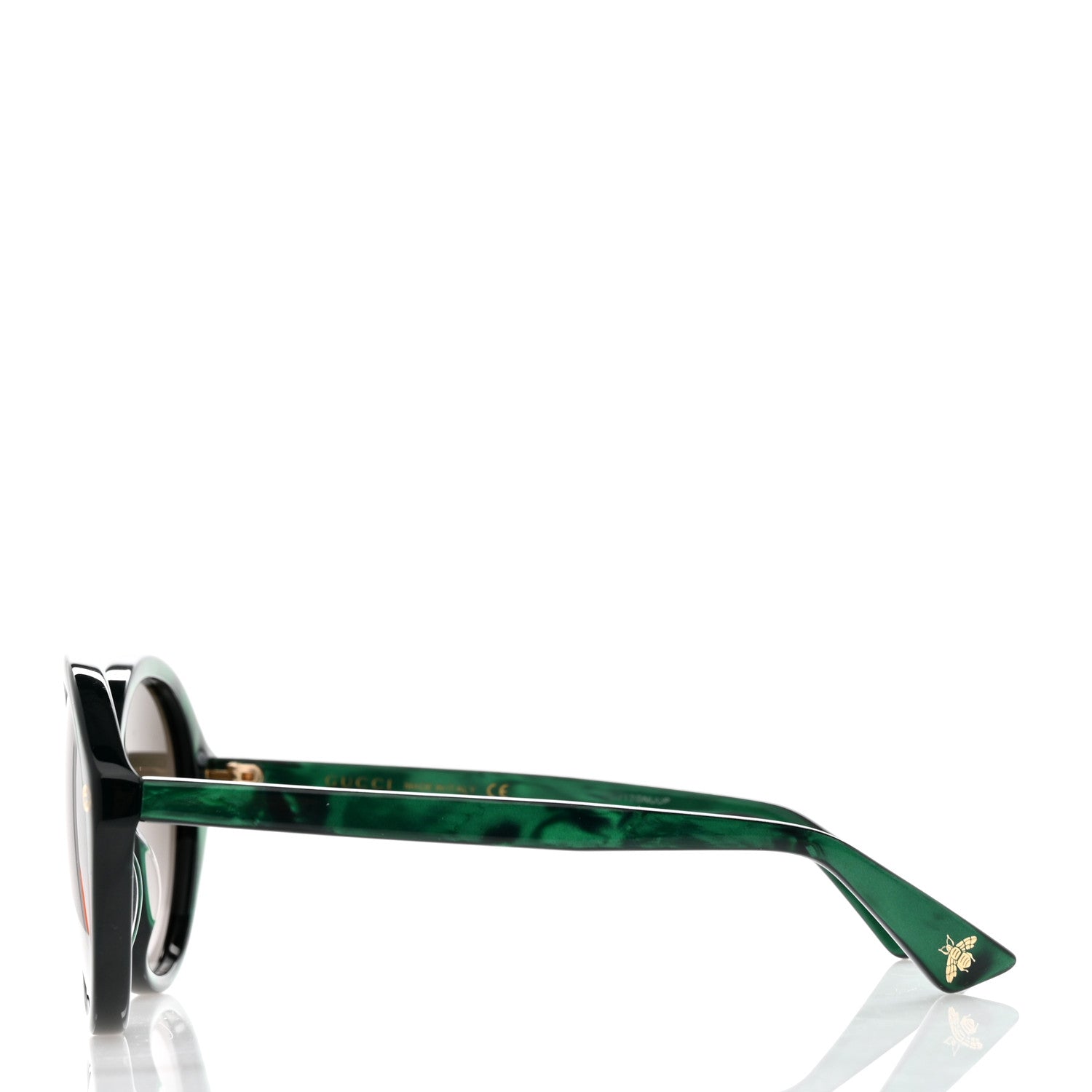 Gucci Acetate Round Sunglasses GG0023S Green 3 of 8
