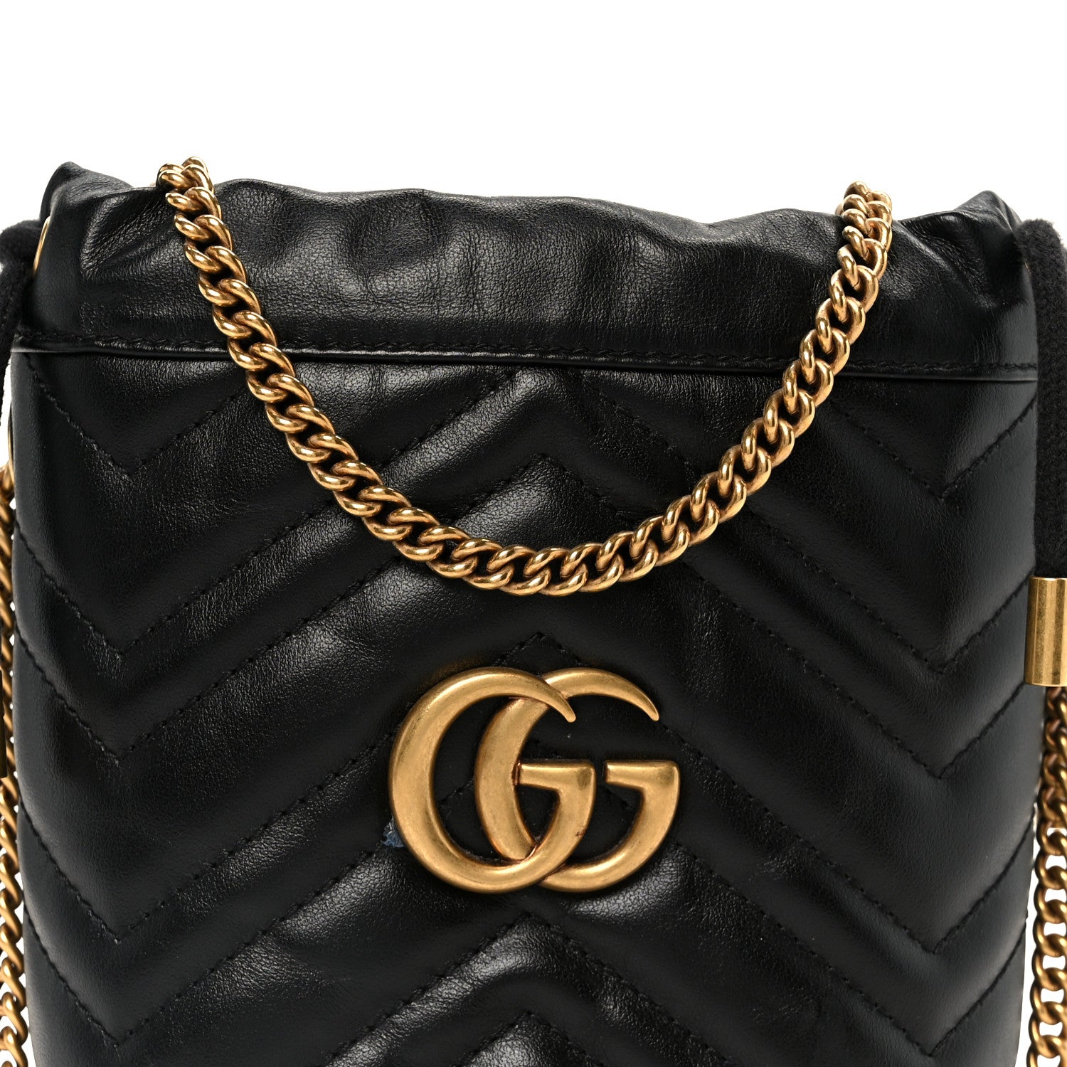 Gucci Calfskin Matelasse Mini GG Marmont 2.0 Bucket Bag Black 1837492 – FASHIONPHILE
