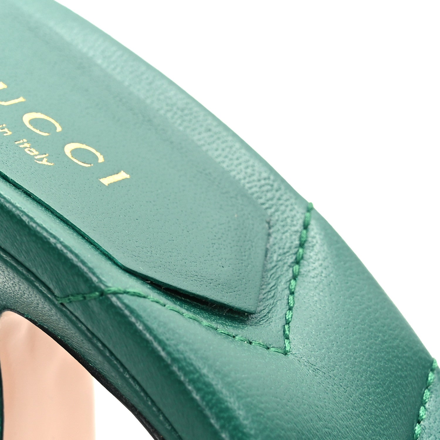 Gucci Nappa Matelasse GG Marmont 75mm Slide Sandals 35 Emerald 11 of 12