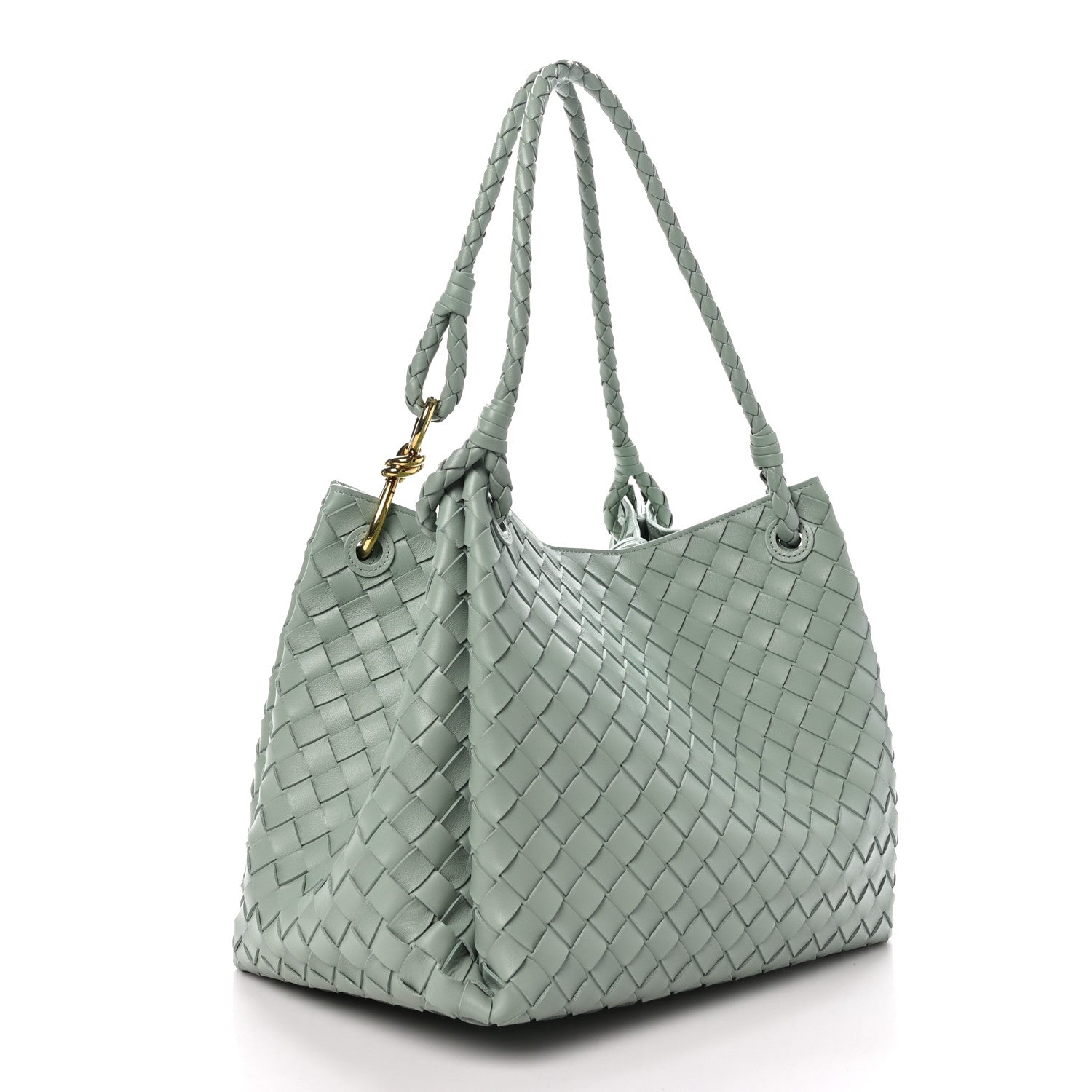 Bottega Veneta Nappa Intrecciato Large Andiamo Parachute Shoulder Bag New Sauge 4 of 12