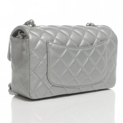 Chanel Lambskin Quilted Mini Flap Silver 3 of 8