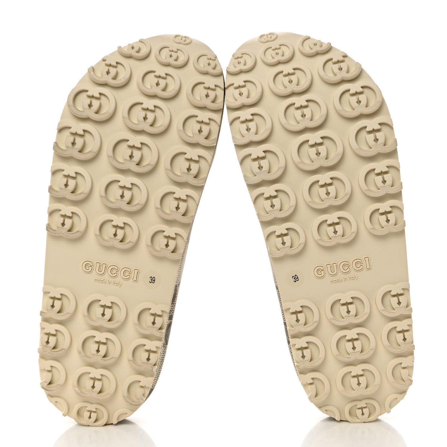Gucci Cubic Rubber GG Monogram Womens Interlocking G Platform 42mm Slide Sandals 39 Beige Ebony 5 of 7