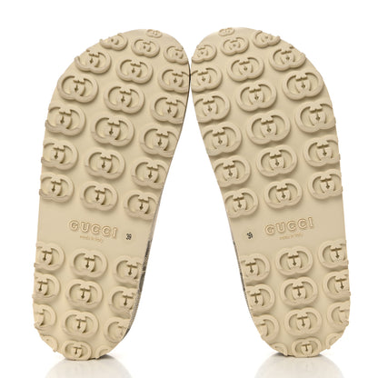 Gucci Cubic Rubber GG Monogram Womens Interlocking G Platform 42mm Slide Sandals 39 Beige Ebony 5 of 7