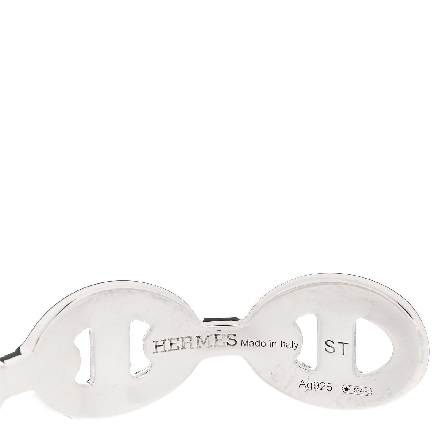 Hermes Sterling Silver MM Chaine d'Ancre Enchainee Cuff Bracelet ST 3 of 5