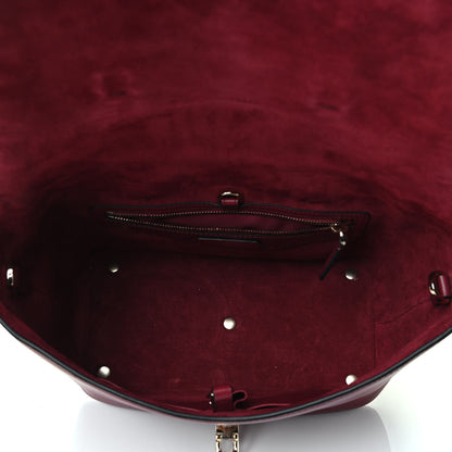 Valentino Garavani Calfskin Small Rockstud Demilune Double Handle Satchel Rubino 4 of 4