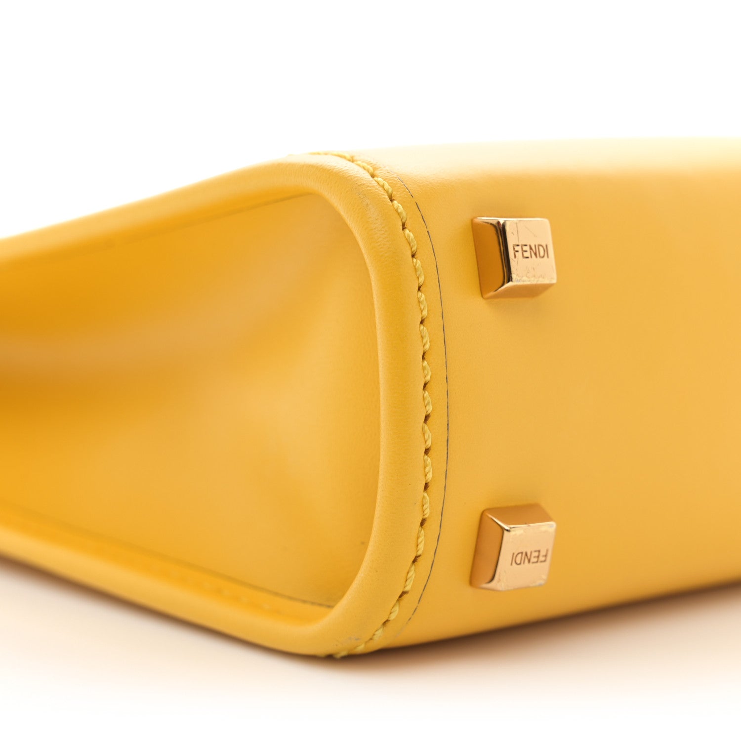 Fendi Vitello King Plexiglass Logo Embossed Mini Fendi Sunshine Shopper Tote Mimosa 9 of 12