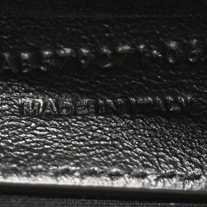 Saint Laurent Shiny Calfskin Crocodile Embossed Manhattan Baguette Black 7 of 10
