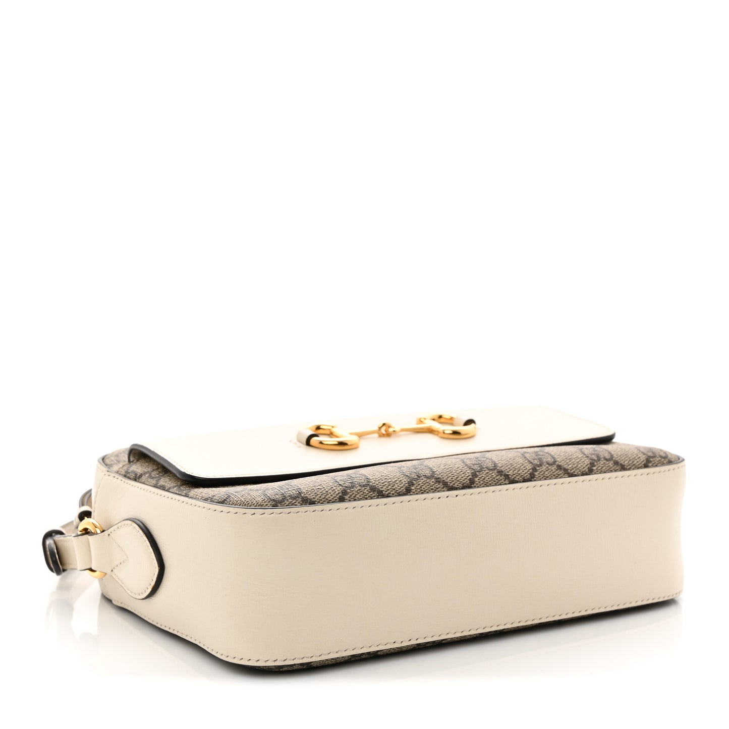 GG Supreme Monogram Small Horsebit 1955 Shoulder Bag Beige Mystic White