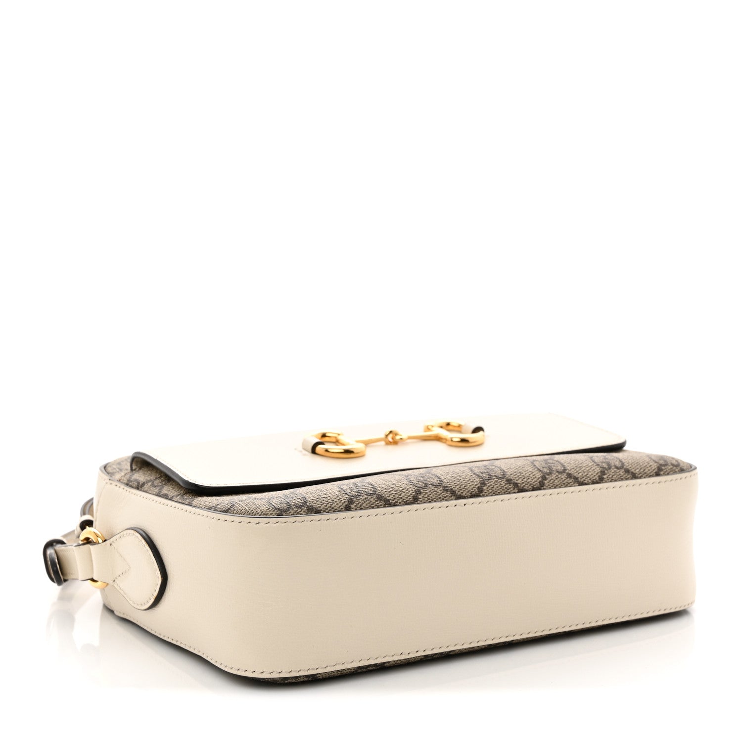 Gucci GG Supreme Monogram Small Horsebit 1955 Shoulder Bag Beige Mystic White 4 of 10