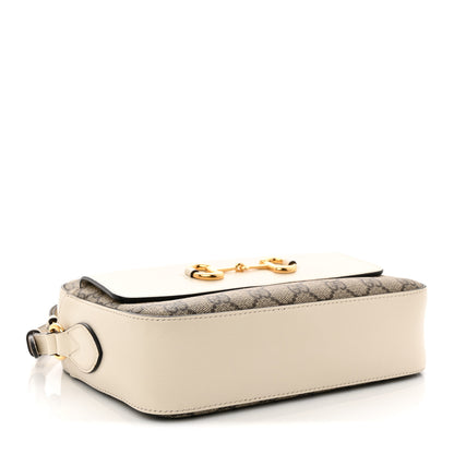 Gucci GG Supreme Monogram Small Horsebit 1955 Shoulder Bag Beige Mystic White 4 of 10