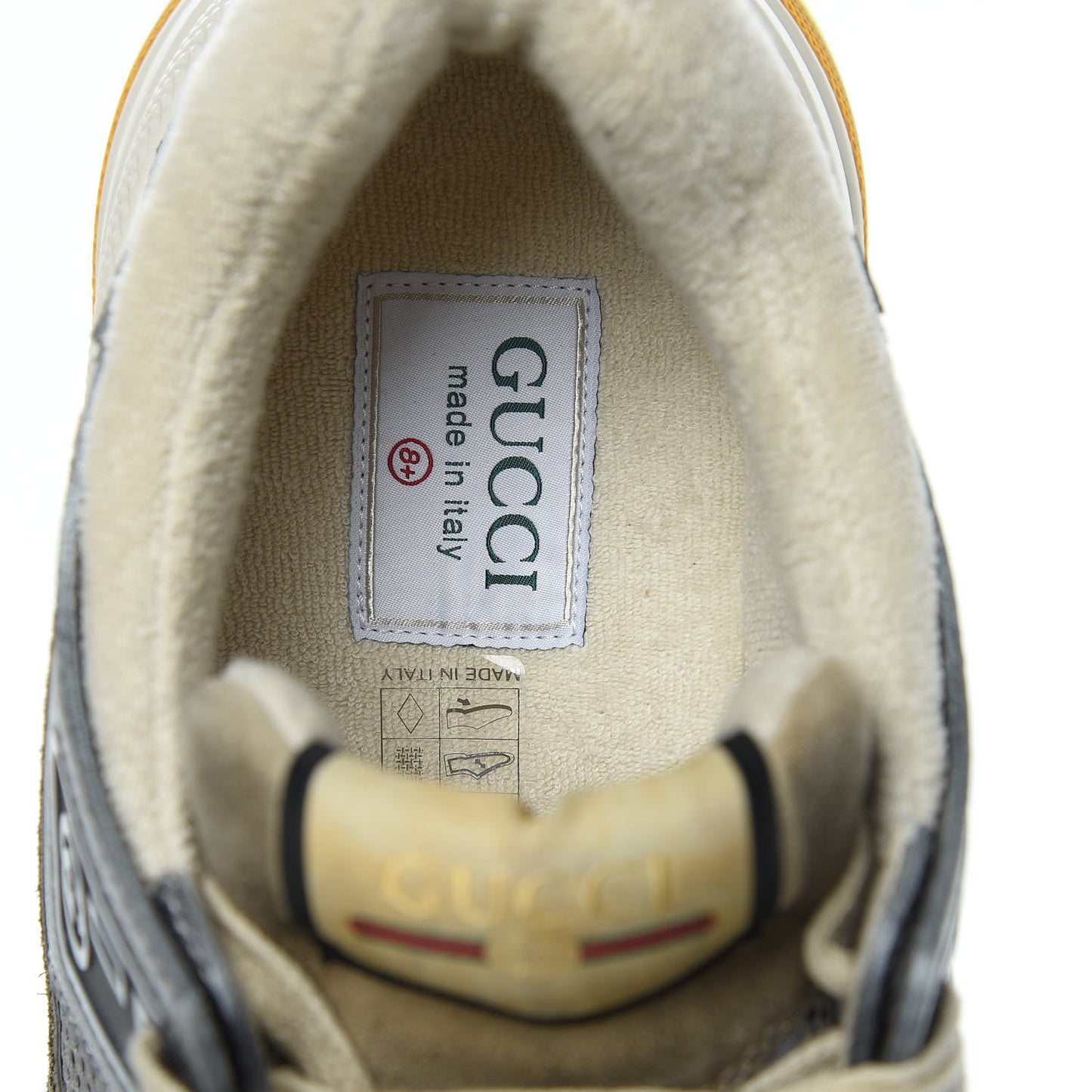 Metallic Calfskin Suede Mens Ultrapace Sneakers 8.5 Silver Oatmeal