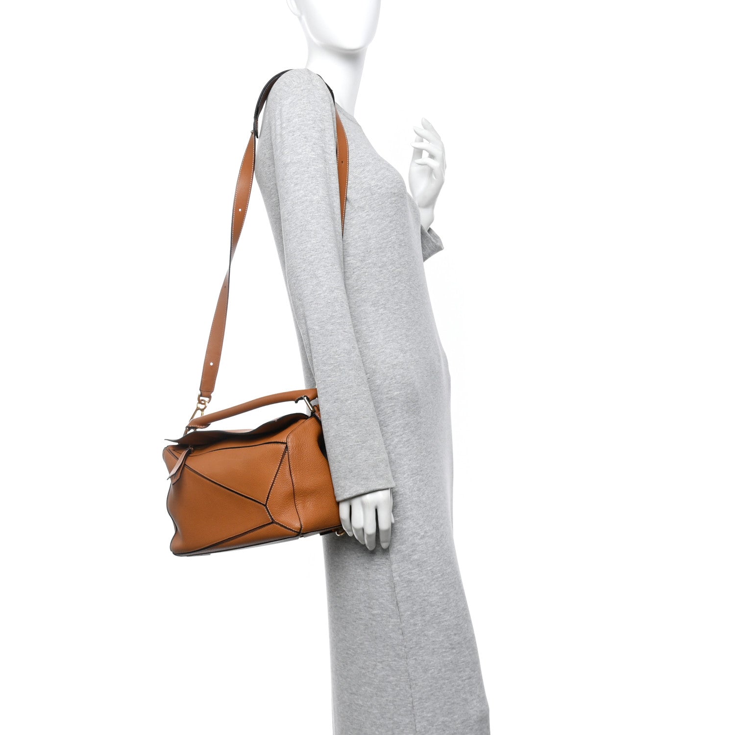 Loewe Calfskin Medium Puzzle Bag Tan 2 of 12