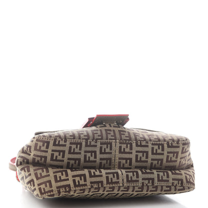 Fendi Zucchino Vitello Elite Enamel Mini Forever Mama Baguette Mogano Panna Rosso 3 of 8