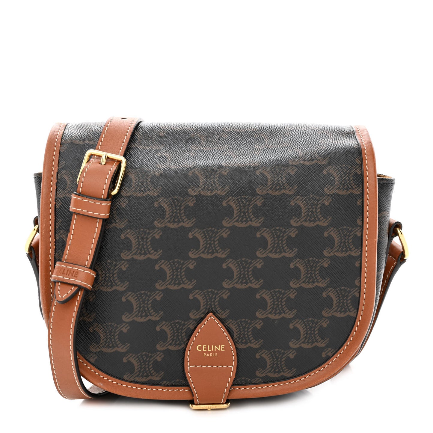 Triomphe Canvas Medium Folco Bag Tan