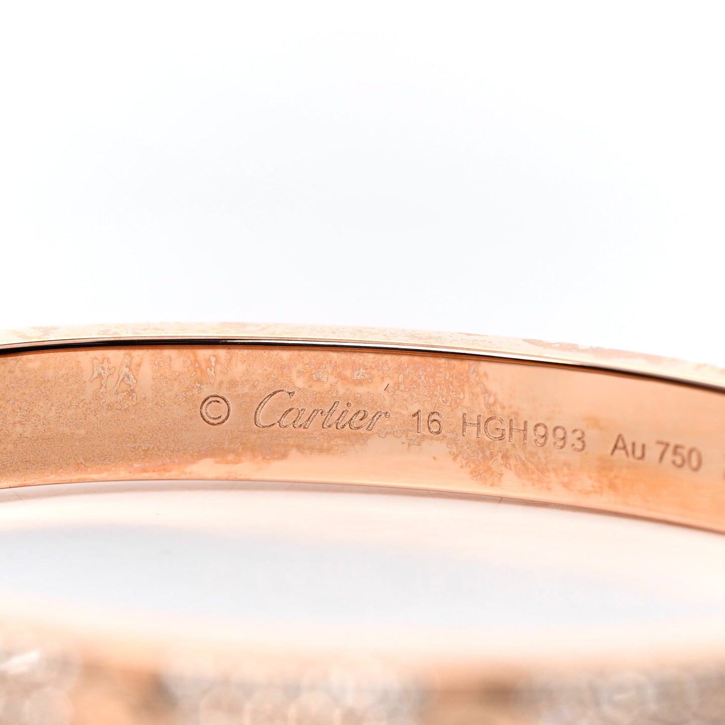 18K Pink Gold Diamond LOVE Paved Bracelet 16