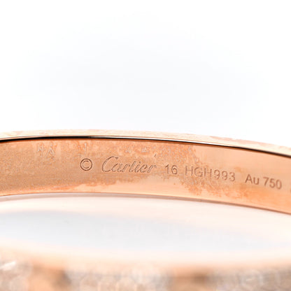 Cartier 18K Pink Gold Diamond LOVE Paved Bracelet 16 4 of 5