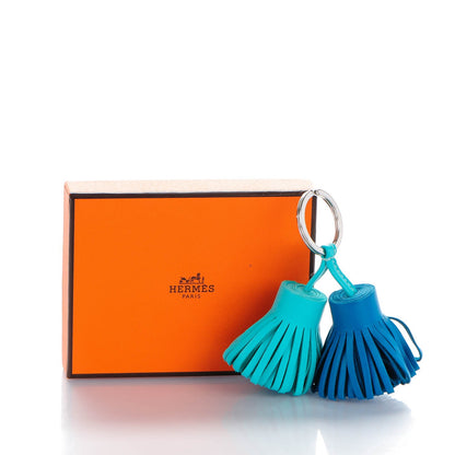 Hermes Lambskin Carmen Uno-Dos Key Holder Bleu Izmir Lagon 5 of 5