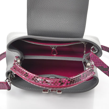 Louis Vuitton Taurillon Python Capucines BB Gris Fuchsia 5 of 8