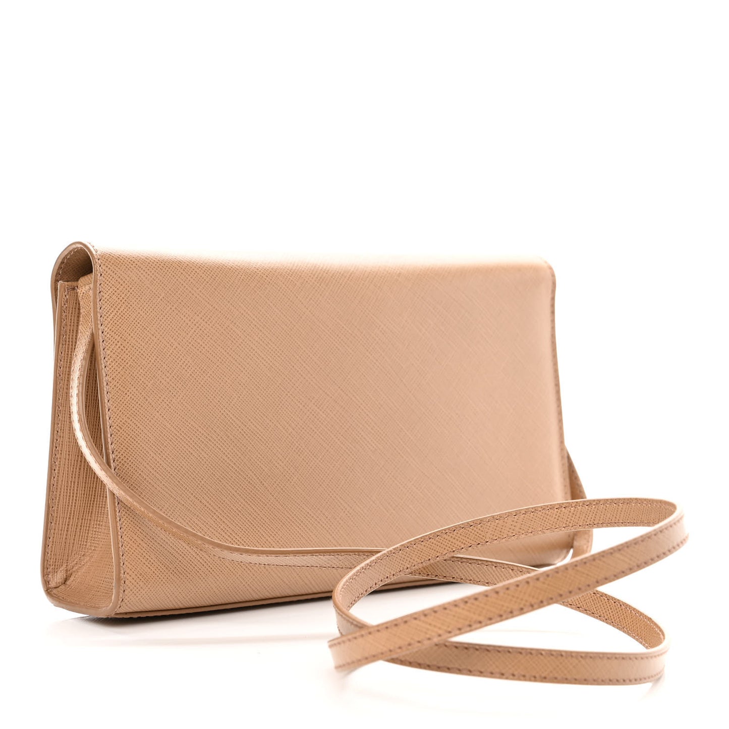 Hammered Calfskin Enamel Gancini Flap Crossbody Beige
