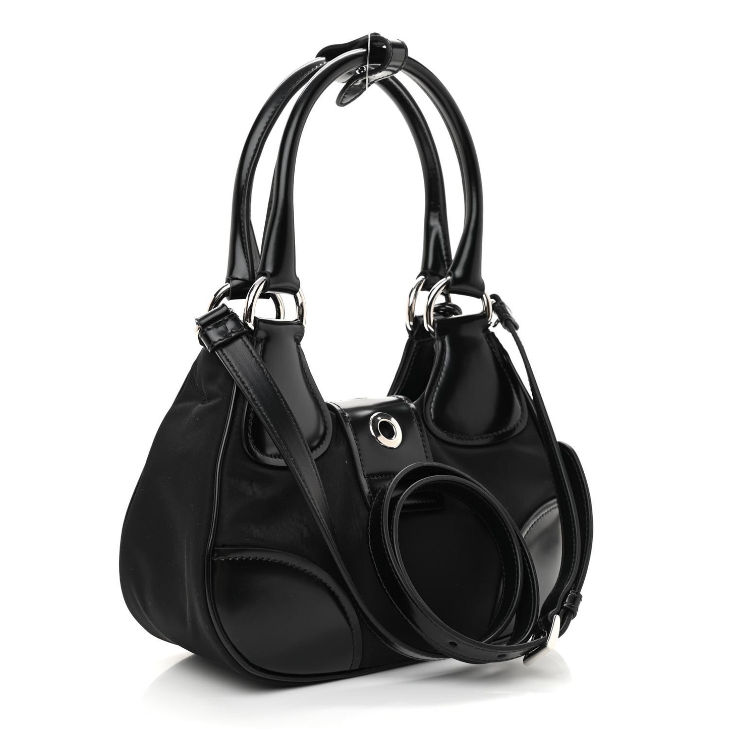 Re-Nylon Spazzolato Re-Edition 2002 Moon Bag Black