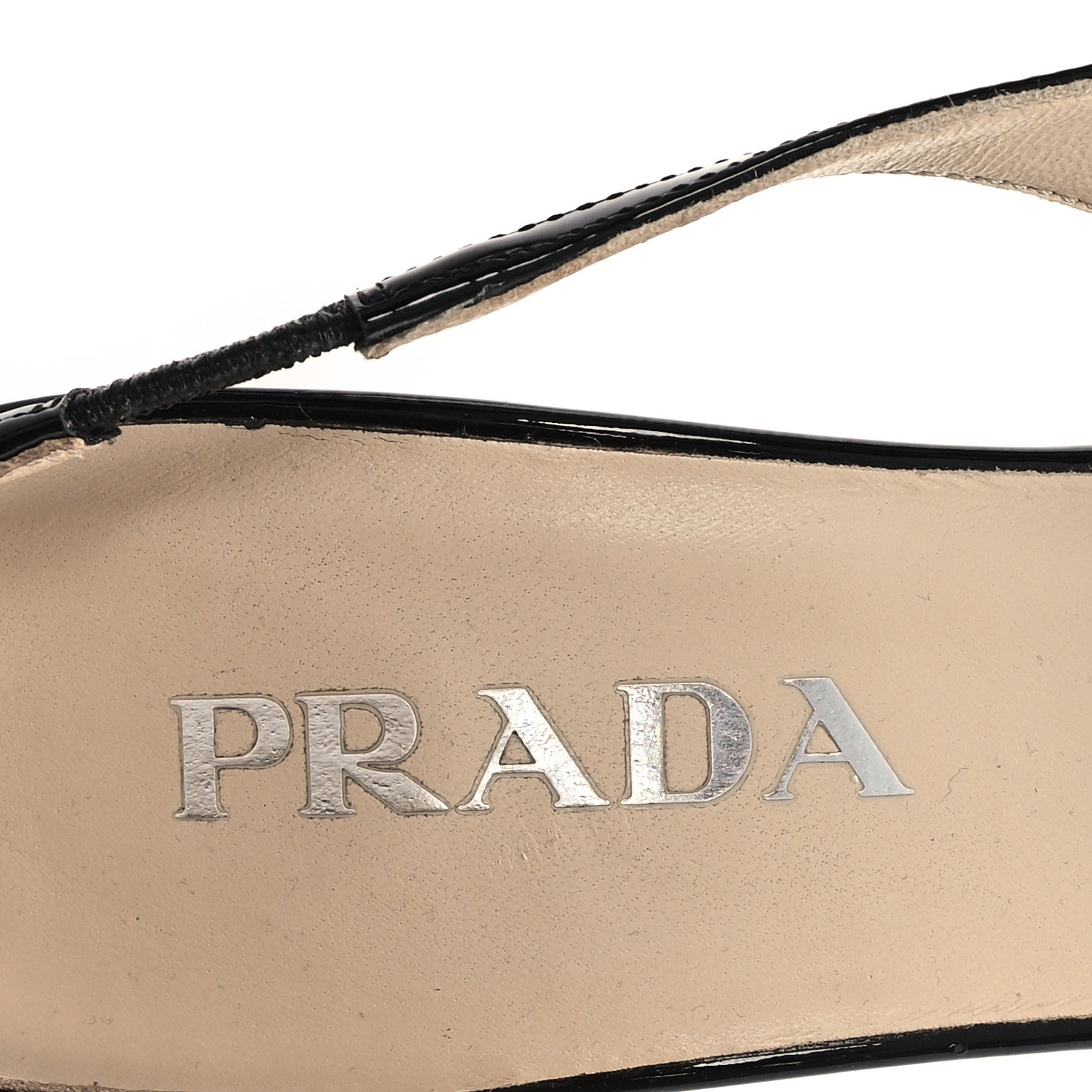 Prada Vernice Triangle Logo Pointed Toe Slingback Pumps 40 Black 8 of 8
