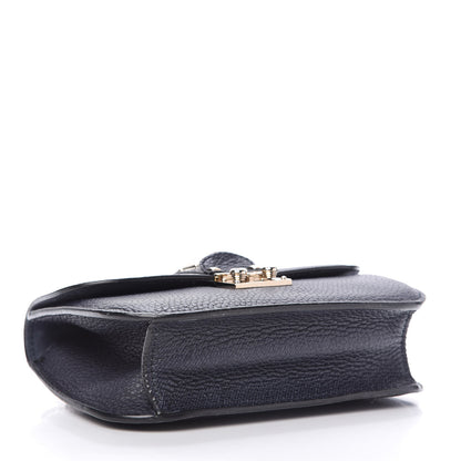 Valentino Garavani Pebbled Calfskin Small Glam Lock Rockstud Flap Deep Denim 4 of 9