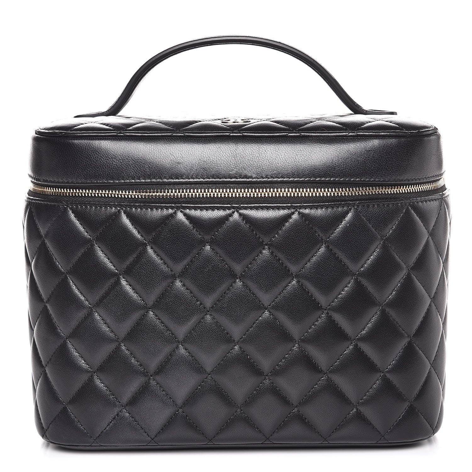 Chanel Lambskin Quilted Small Vanity Pouch Black 1 of 10