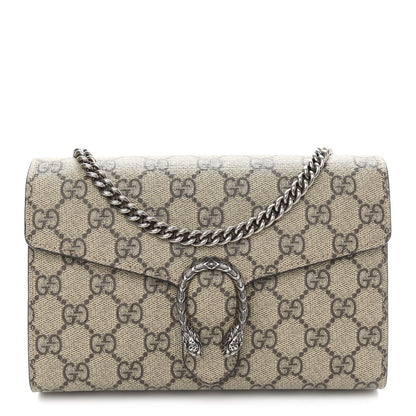 Gucci GG Supreme Monogram Mini Dionysus Chain Wallet Beige Taupe 1 of 9