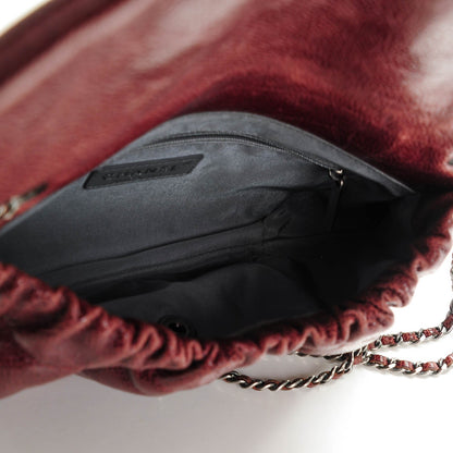 Chanel Crumpled Calfskin Quilted Medium Elastic Flap Bordeaux 5 of 7