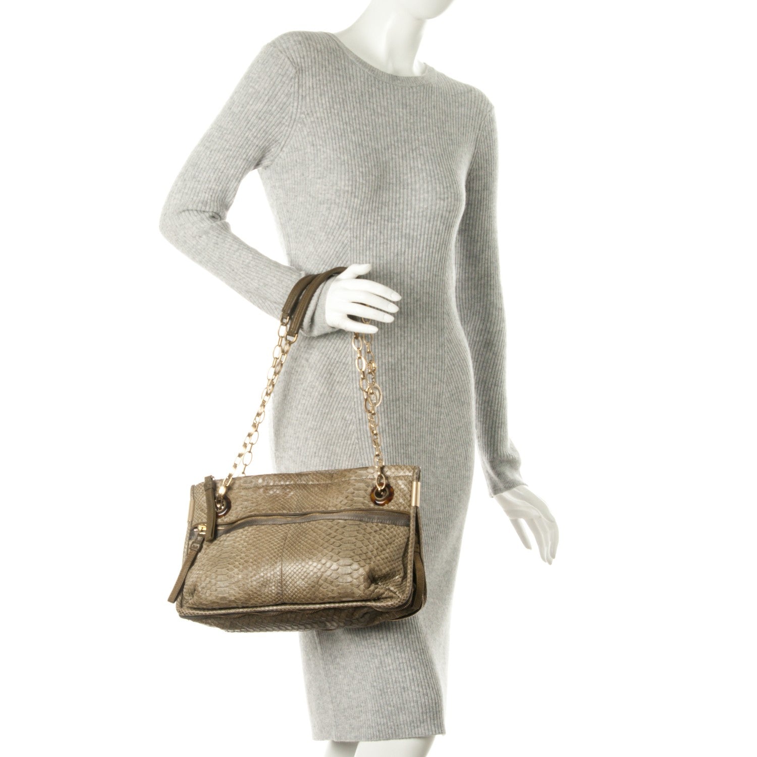 Lanvin Python Medium Amalia Shoulder Bag Green 2 of 8