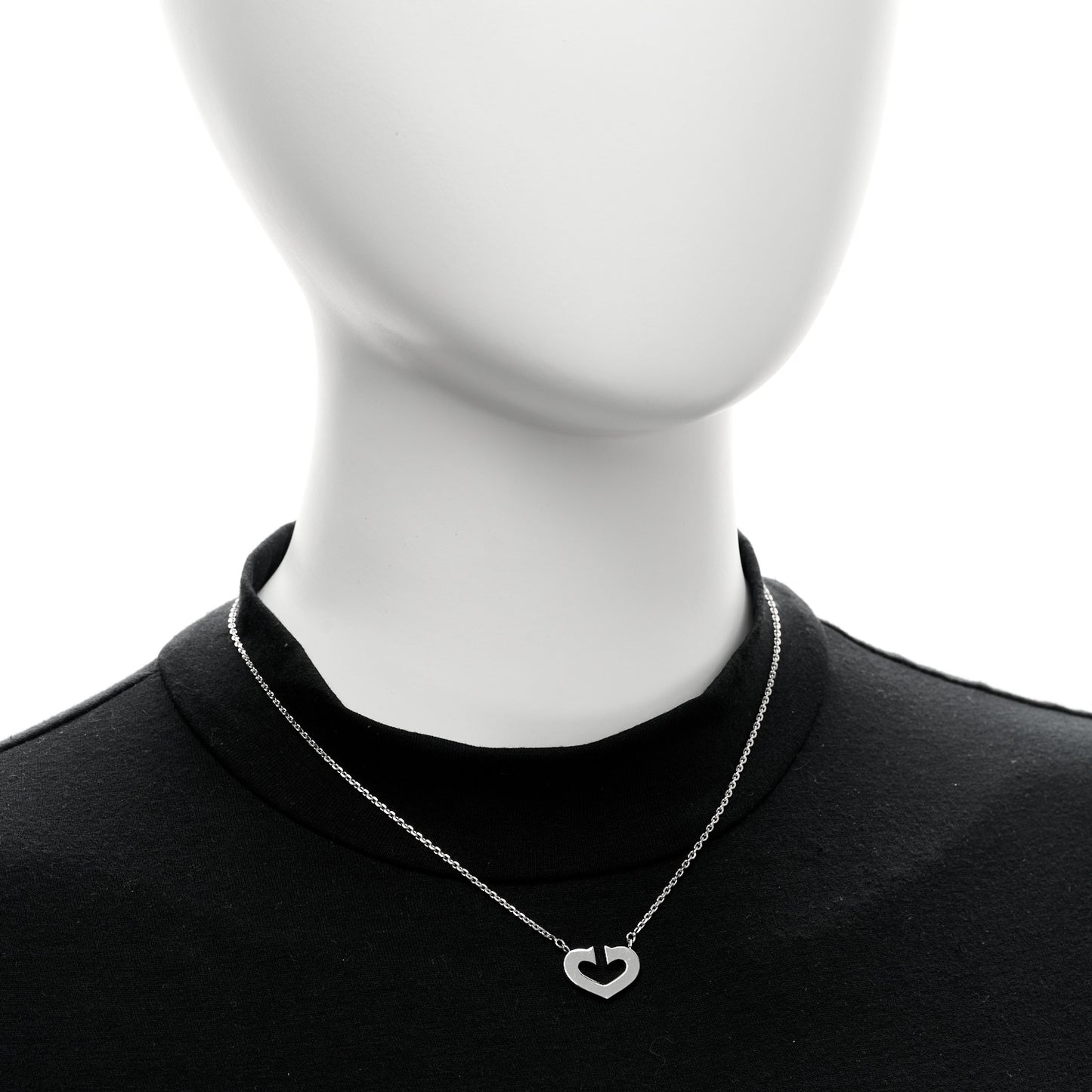 18K White Gold Medium Hearts and Symbols Necklace
