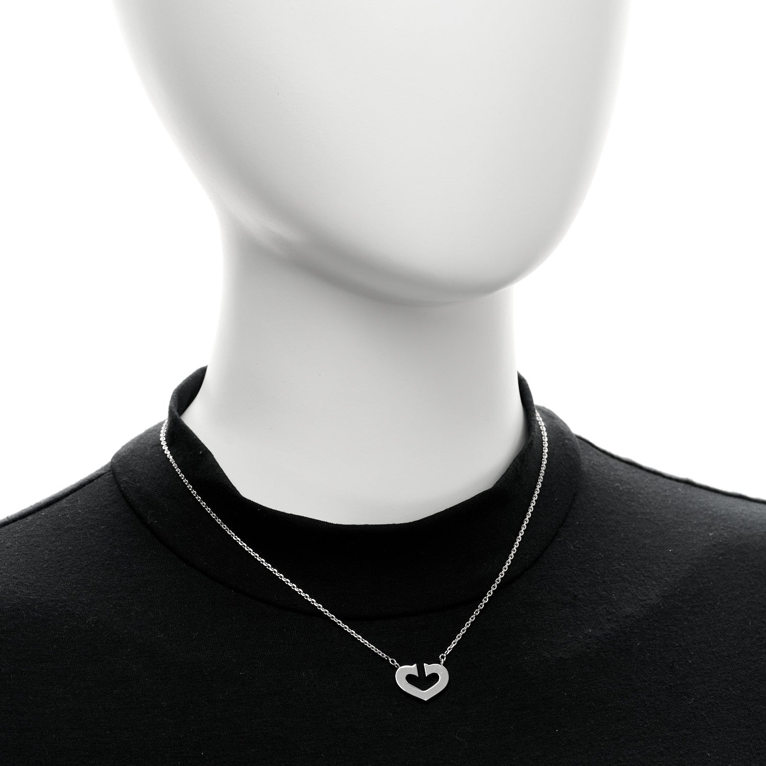 Cartier 18K White Gold Medium Hearts and Symbols Necklace 2 of 4