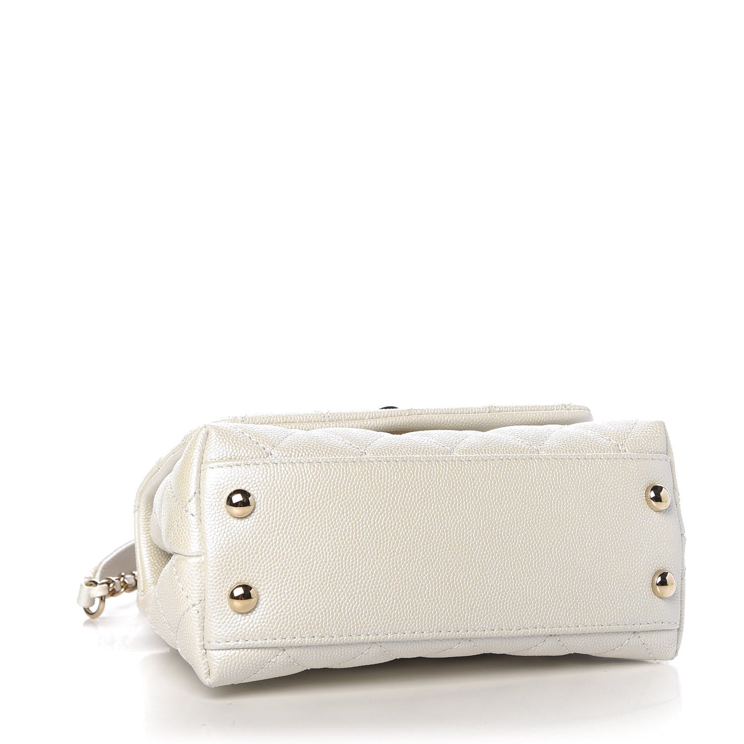 Chanel Iridescent Caviar Quilted Extra Mini Coco Handle Flap Ivory 4 of 11