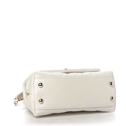 Chanel Iridescent Caviar Quilted Extra Mini Coco Handle Flap Ivory 4 of 11