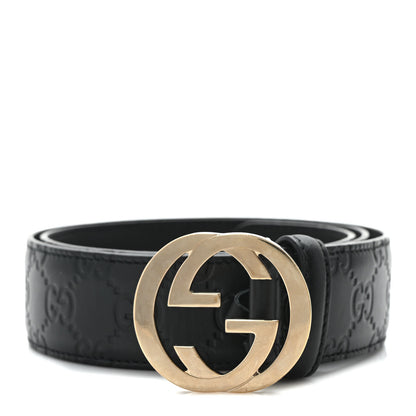 Gucci Guccissima Interlocking G 37mm Belt 80 32 Black 1 of 4