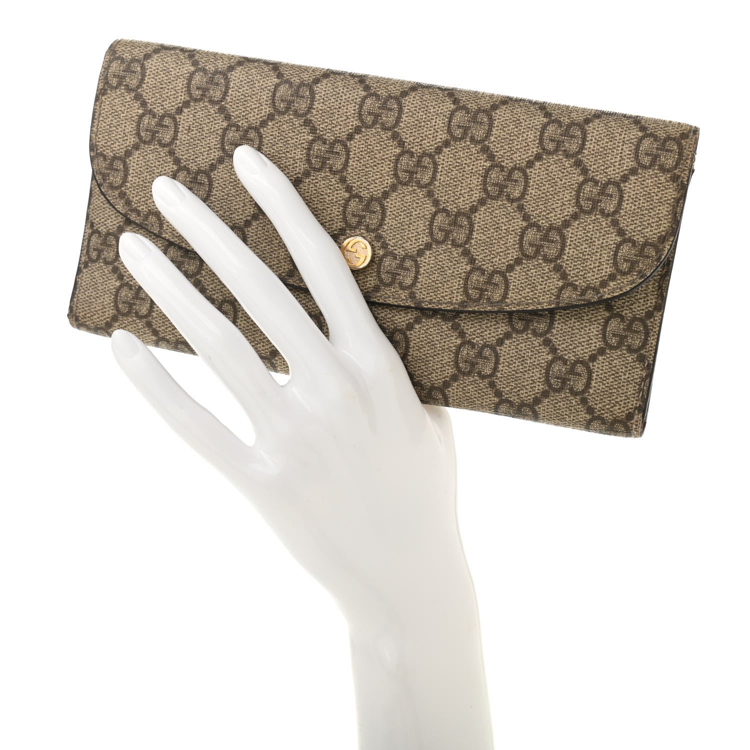 Gucci GG Supreme Monogram Interlocking Continental Flap Wallet Coral 2 of 9