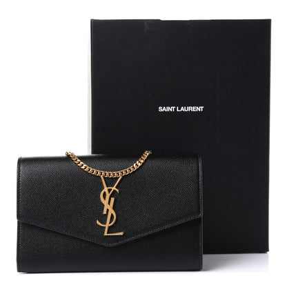 Saint Laurent Grain De Poudre Uptown Chain Wallet Black 11 of 11