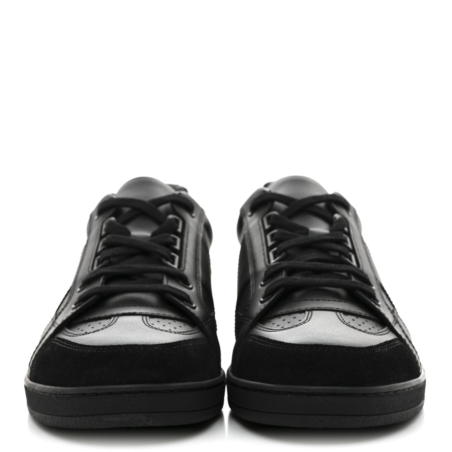 Calfskin Suede Logo Sneakers 40 Black