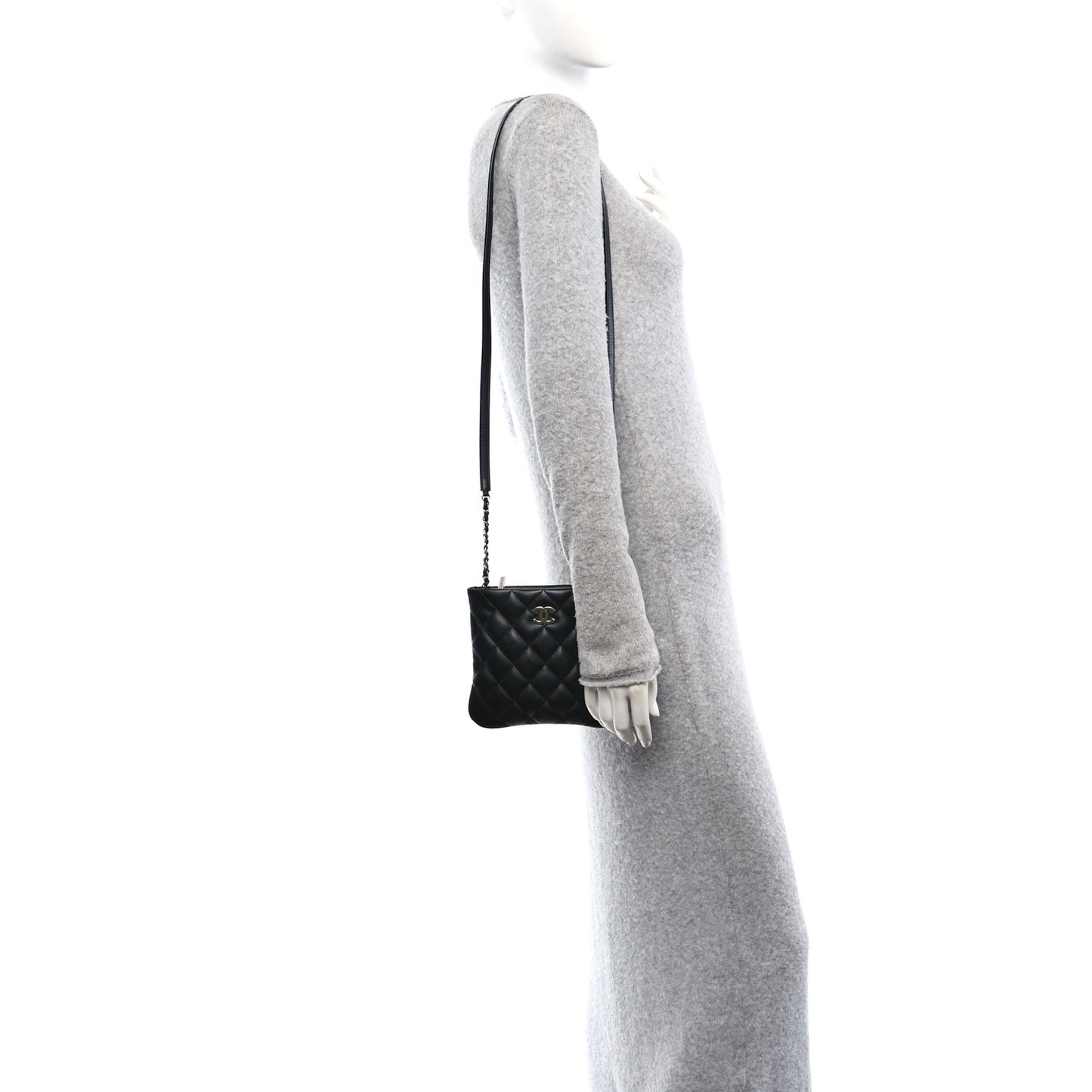 Lambskin Quilted Crossbody Bag Black