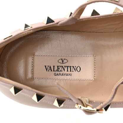 Valentino Garavani Calfskin Nappa Rockstud Cage Ballerina Flats 37 Alpaca Poudre 7 of 8