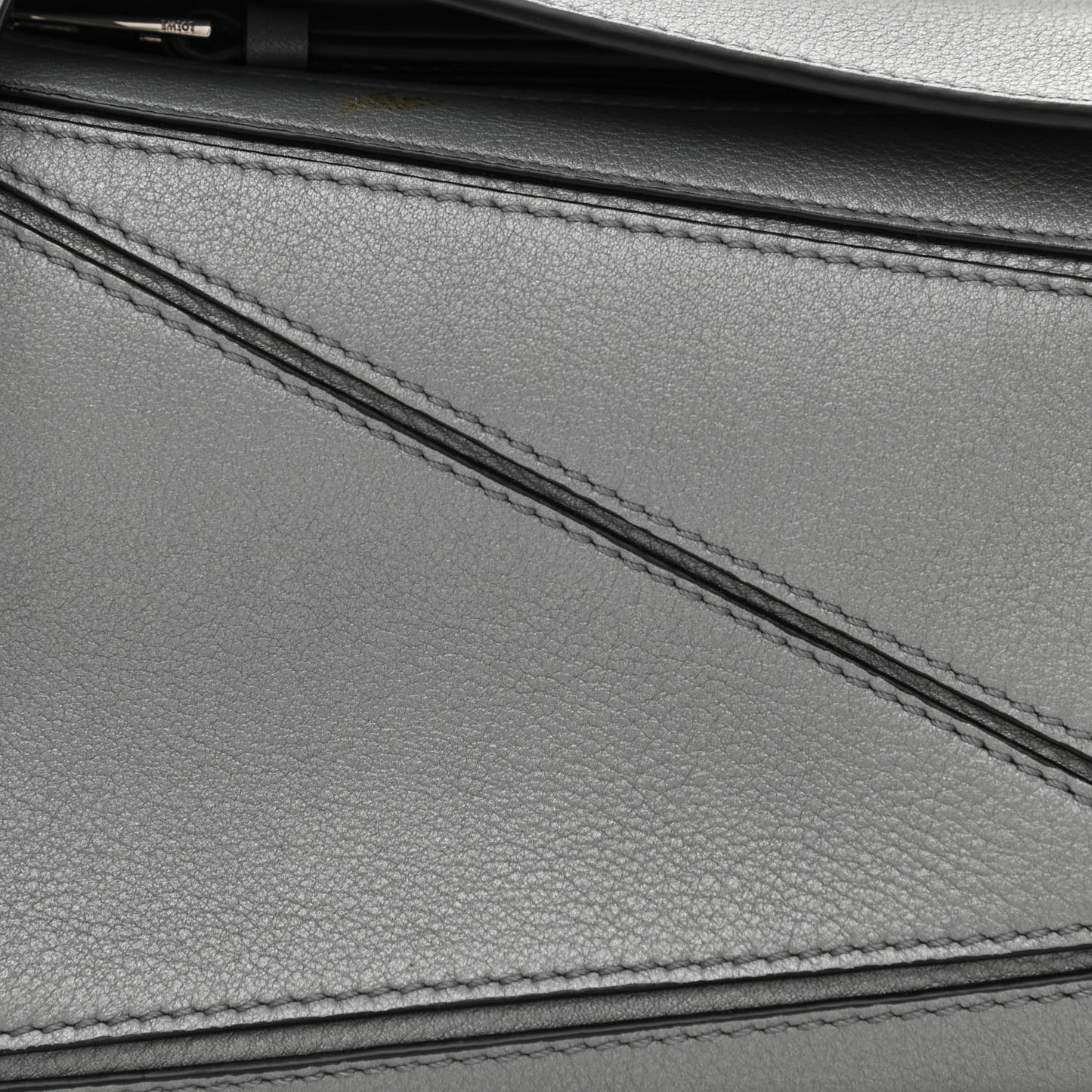 Metallic Calfskin Mini Puzzle Bag Gunmetal
