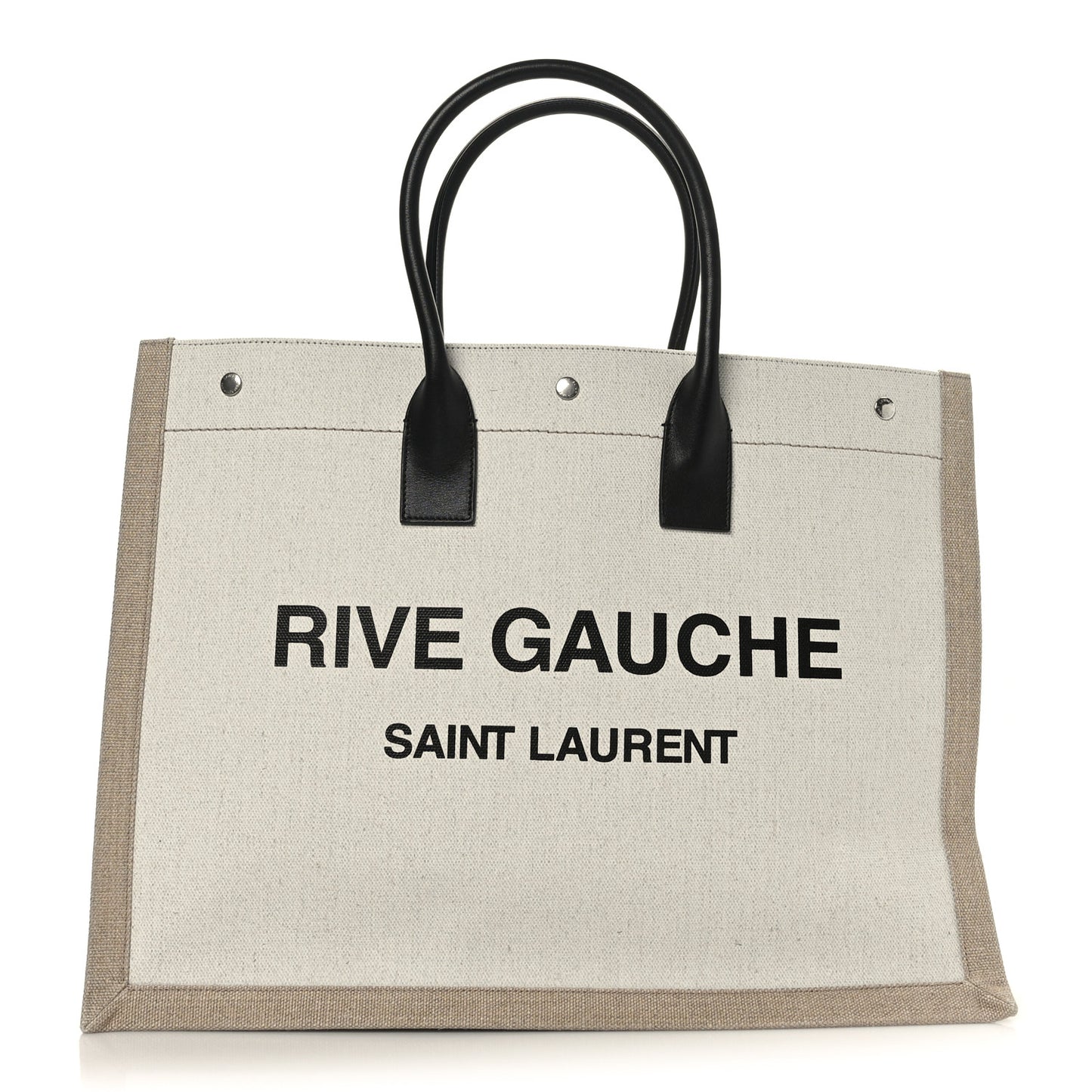 Linen Calfskin Rive Gauche Tote Optic White