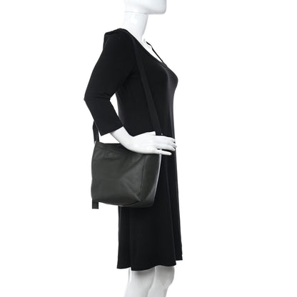 Bottega Veneta Smooth Calfskin Nylon Drawstring Bucket Bag Green 2 of 12